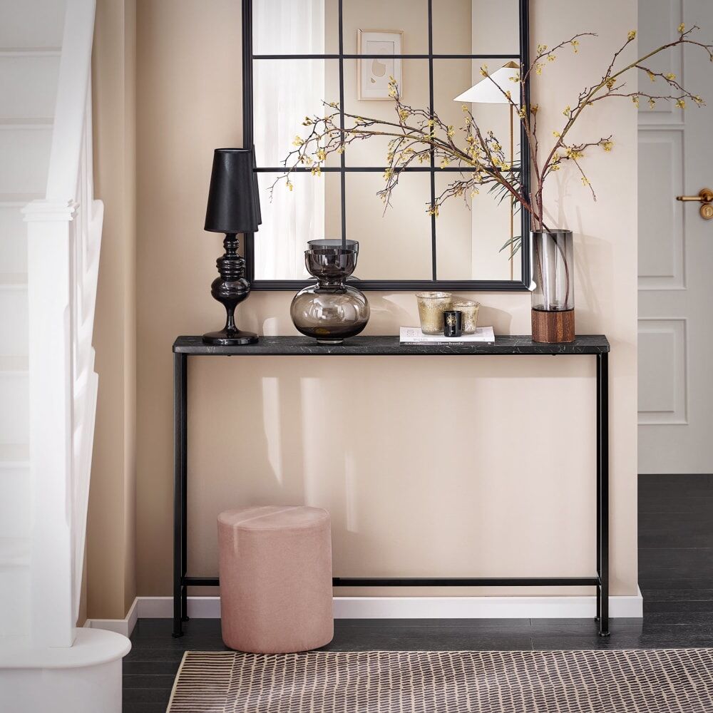 SoBuy Table console cardre en métal Noir 120x80x20cm