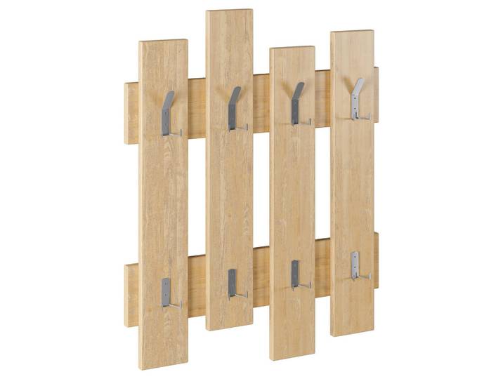Livetastic Wandgarderobe, Eichefarben, Holzwerkstoff, 64x81x4 cm, Garderobe, Garderobenpaneele, Wandgarderobe