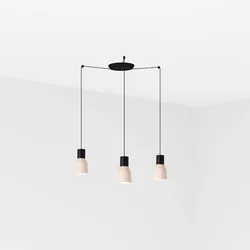 Faro Pendelleuchte KOMBO 120 3xE27, IP20, schwarz matt, beige FAR-68592-3L