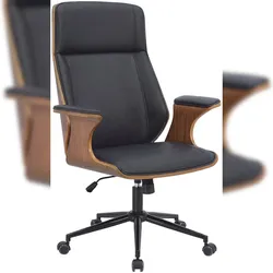 CLP Bürostuhl Headland Metall HBT: 112x73x67 cm walnuss schwarz