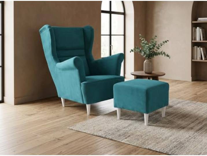 Family Meble Ohrensessel mit Fußhocker Zoja Royal – Variante Royal 19