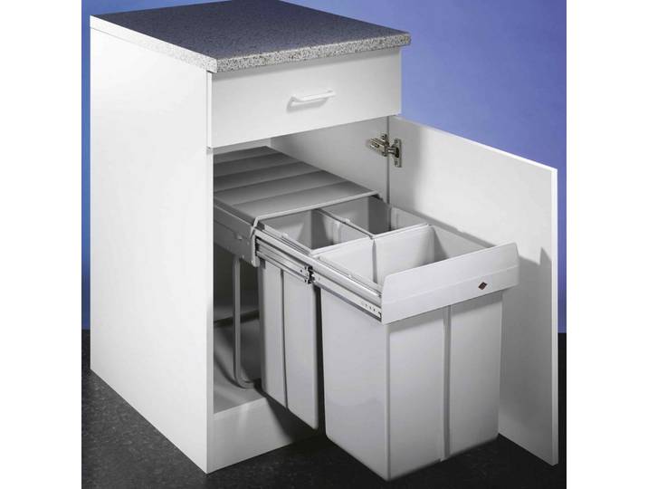 WESCO Einbaumülleimer WESCO® Traditionline Trio-Master 410 S/400-3, alugrau