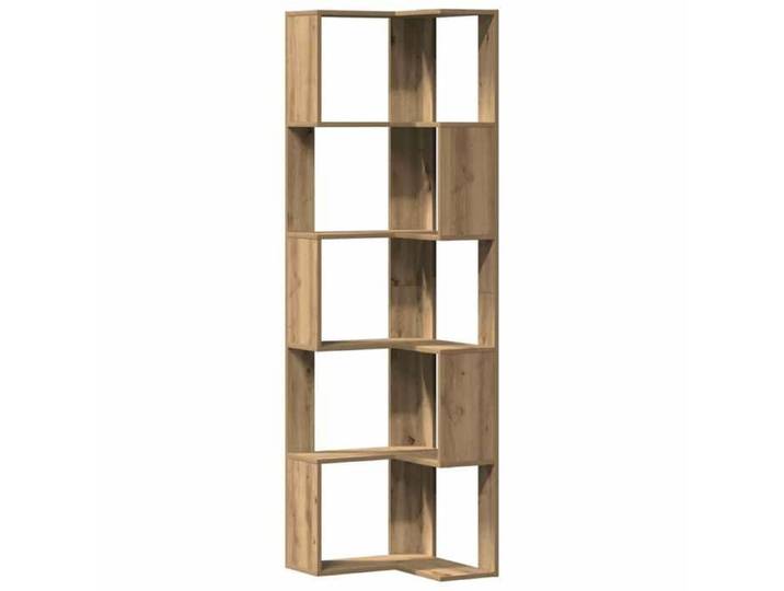 BEST Bibliothèque Étagère d'angle 5 niveaux chêne artisanal bois ingénierie - Meuble de rangement pour Salon Chambre Bu