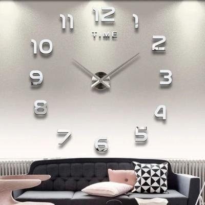 Uplifted Goods Contemporary 3D Oversized DIY Mirror Wall Clock 016 Luminous 1.97 2.95 Ft 3d