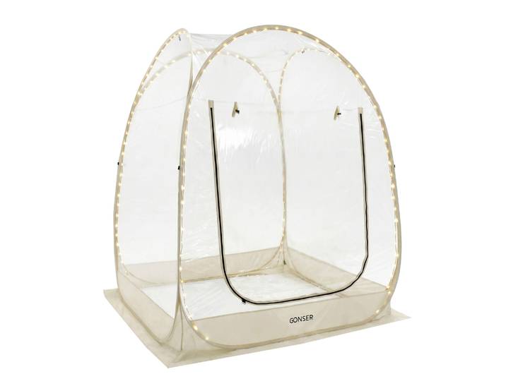 Pop-Up Bubble Zelt LED 2-3 Personen 180 cm transparent/weiss