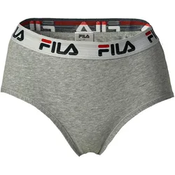 FILA Damen Hipster Slip - Pants, Logo-Bund, Cotton Stretch, einfarbig, XS-XL Grau / XS