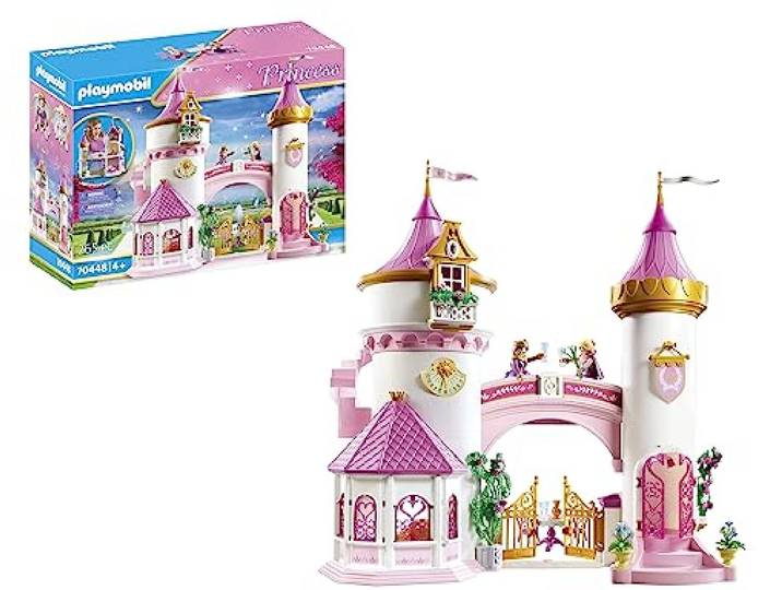 PLAYMOBIL Princess 70448 Prinzessinenschloss mit drei Zimmern und zwei Figuren inklusive Zubehör, ab 4 Jahren