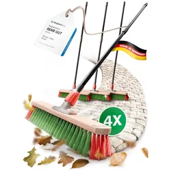 Kehrbesen Besen mit Teleskopstiel Straßenbesen mit Stiel Gartenbesen Industriebesen Hofbesen Allzweckbesen (4 , Gartenbesen)