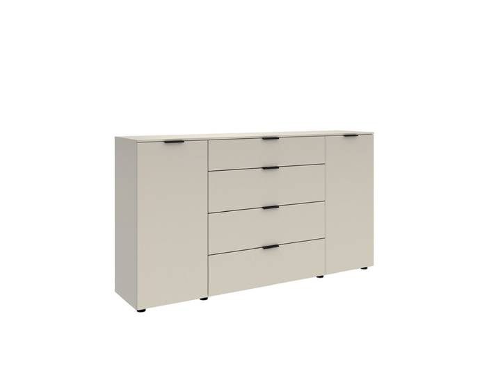 Kommode Linz 180 x 90 x 40 cm kaschmirfarbig/schwarz