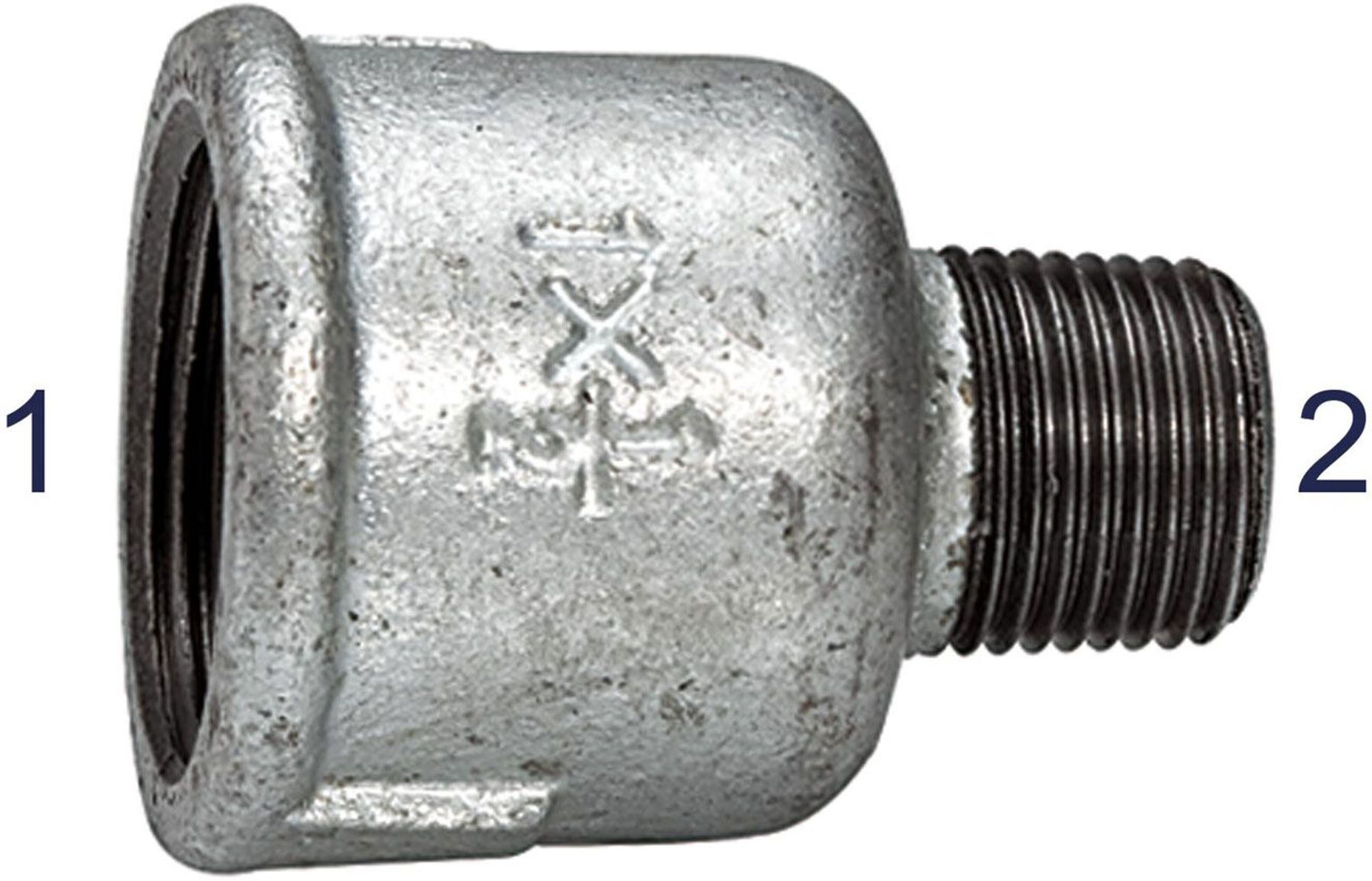 Riegler Reduziermuffe 246, IG/AG, Rp 2 1/2, R 2, schwarzer Temperguss (TFM 246-21220)