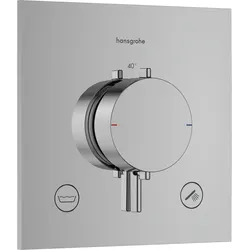 Hansgrohe Ecostat Comfort E Thermostat Unterputz, Chrom, 2 Verbraucher mit Temperatur- und Volumensteuerung, max. Durchflussmenge 25,7 l/min, min./max. Betriebsdruck 1/10 bar