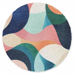 FUSSMATTE Abstrakt - Blau - Rosa Fußabtreter 120x120 cm