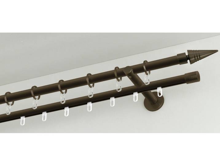 Gardinenstange GARDINIA Chicago , braun (bronzefarben), L:160cm Ø:20mm, Metall, Gardinenstangen, Gardinenstange, Serie Einzelprogramm Chicago Ø 20 mm