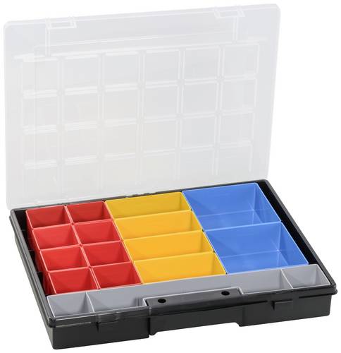 Allit EuroPlus Flex 37-17, schwarz Sortimentskoffer (L x B x H) 370 x 295 x 55mm Anzahl Fächer: 17 transparenter Deckel Inhalt