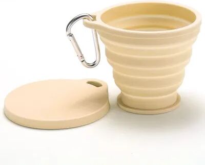 Discount Dollar Deals Collapsible Silicone Cup With Lid Portable And Foldable Travel Cup yellow