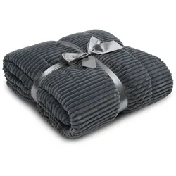 Decke CORD CAROLA (BL 150x200 cm) - grau - BL 150x200 cm
