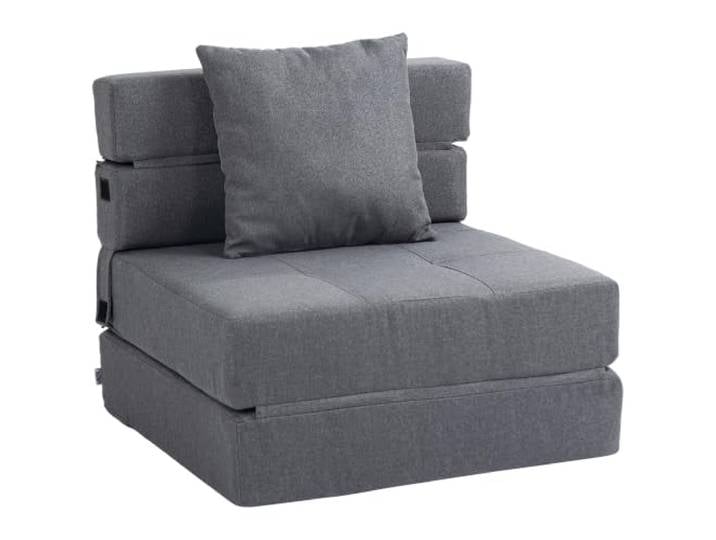 HOMCOM Schlafsessel klappbar 2-in-1 mit Bettfunktion 120 kg Dunkelgrau Schlafsofa, Klappsessel, Relaxsessel mit Kissen, Klappsofa faltbar, Gästebett Wohnzimmer, Schlafzimmer