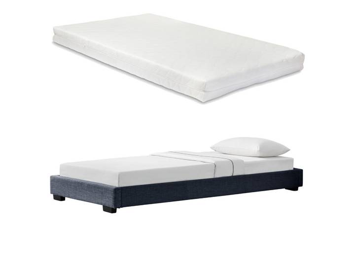 Corium Polsterbett Solingen mit Matratze, Dunkelgrau, Textil, 90x200 cm, Schlafzimmer, Bett, Polsterbetten