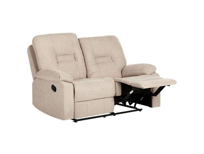 Canapé relax manuel 2 places BERGEN Tissu Beige