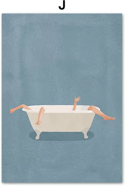 Inspire Picks Nordic Laundry Room Wall Art Canvas Washing Machine & Bathroom Poster Decor j 30x45cm No Frame