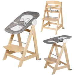 BABYHOCHSTUHL Born Up mit Neugeborenenaufsatz Natur