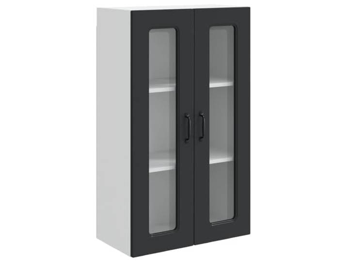 HKTMGDNG Küchen-Wandschrank Holzwerkstoff Schwarz 60x31x100 cm 2 Türen Platzsparender Hängeschrank für die Küche mit 3 Regalfächern und robuster Struktur aus Holzwerkstoff für Teller und Töpfe.