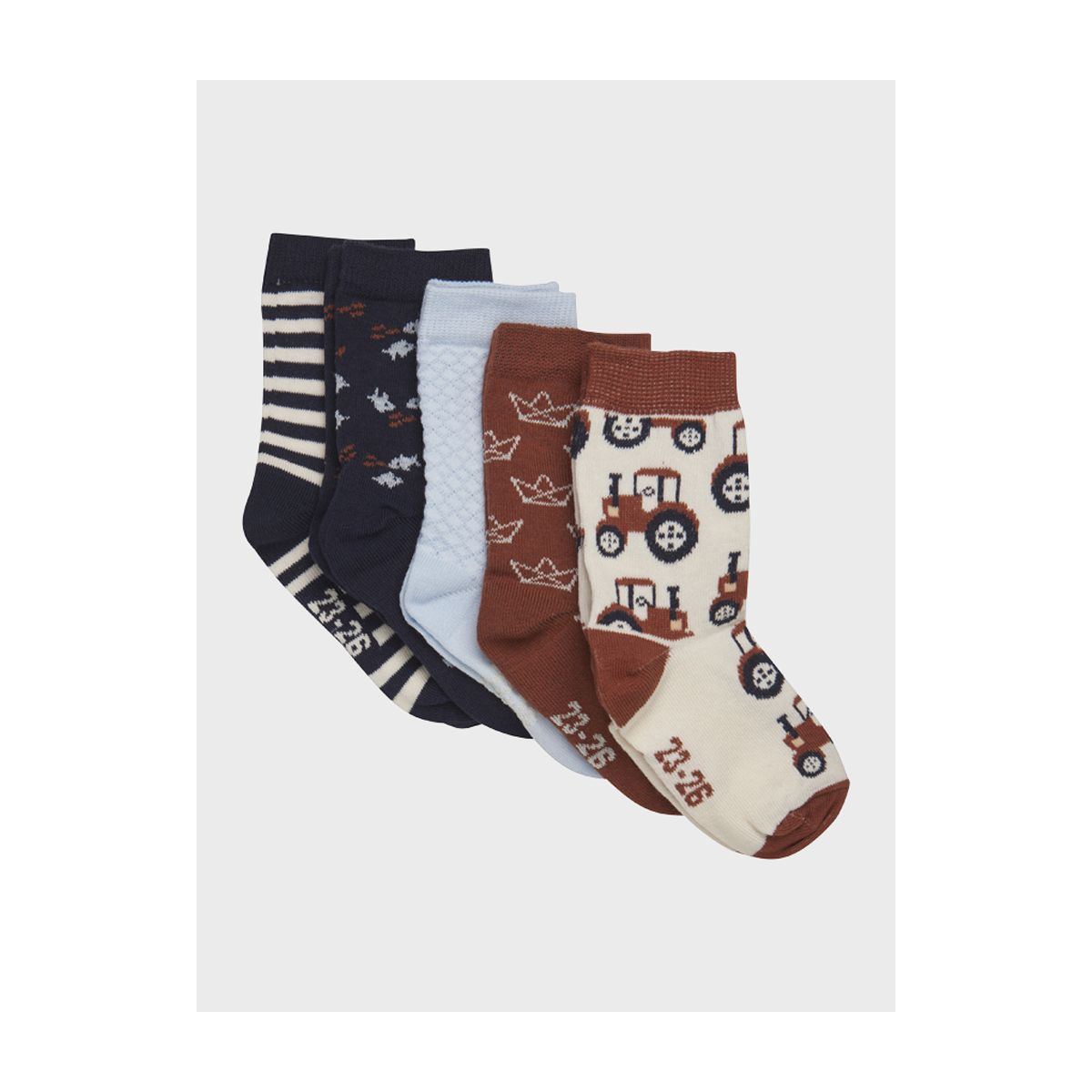 Minymo Socks w. Pattern (5-pack) tortoise shell (204) 27\30 6022-204-27\30