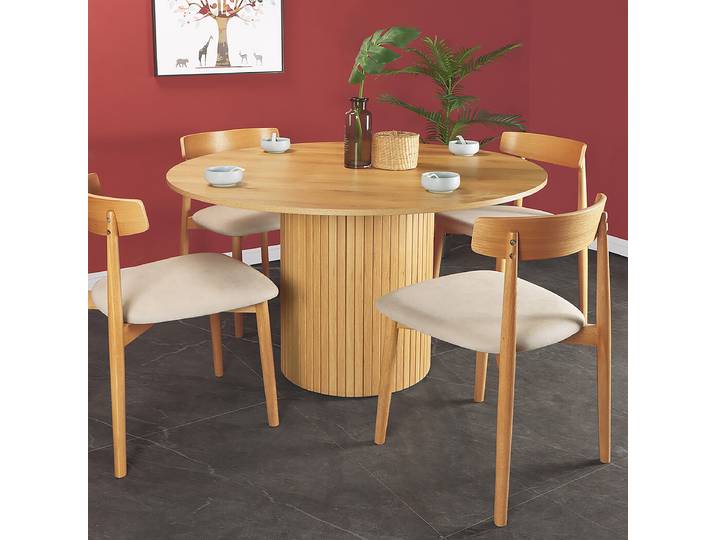 Table à manger Yetsy 120 x 75 x 120cm Marron/Imitation chêne