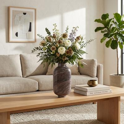 Sagebrook Home Modern Marble Stone Flower Vase for Home Decor