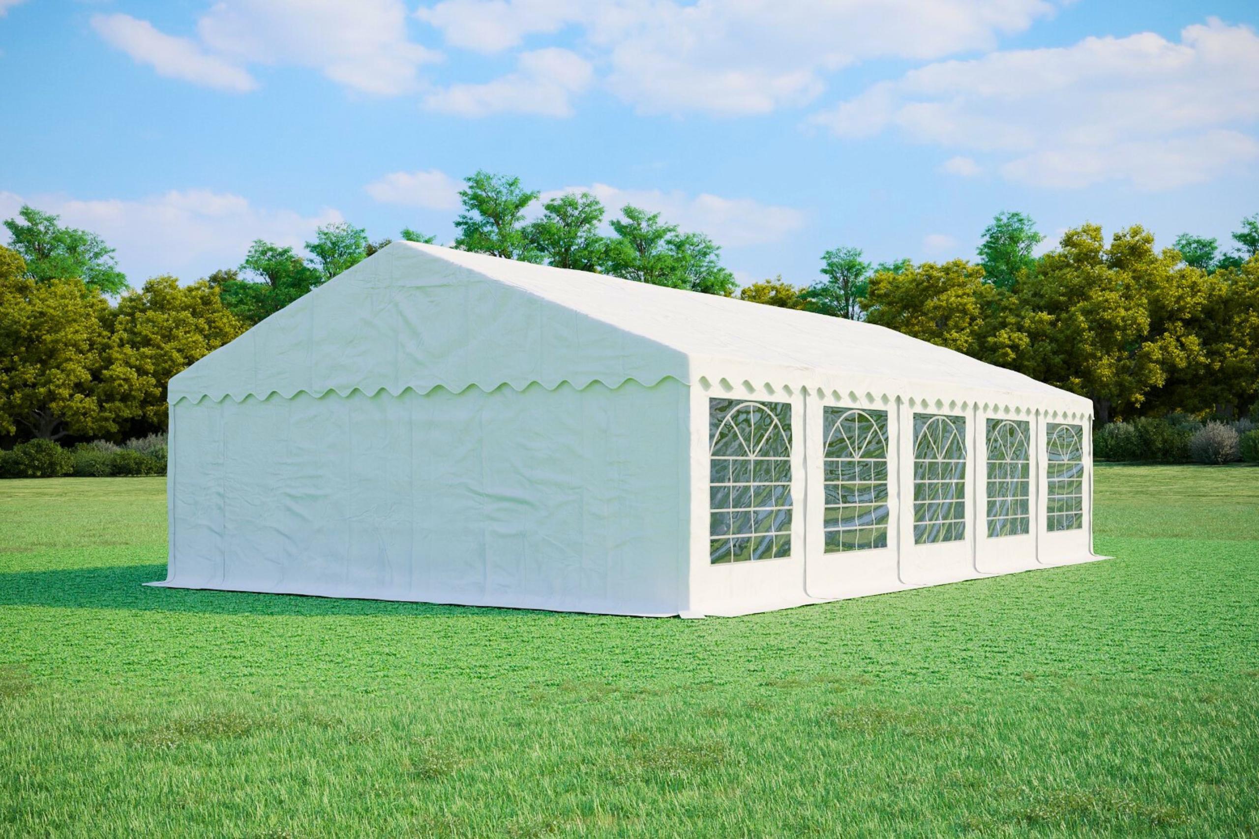Partyzelt 6x10m - PVC Standard feuerfeste - Weiß