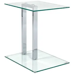 Glas Ablagetisch aus Sicherheitsglas Stahl
