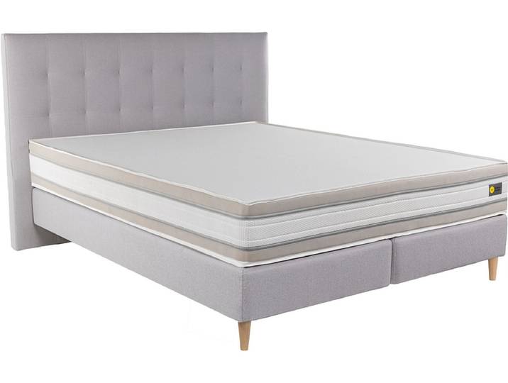 Boxspringbett RELAX BY BICO CHARLOTTE hellgrau 140x200cm fest