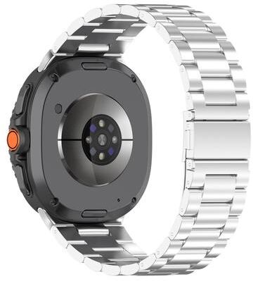 Everyday Crate Samsung Galaxy Watch8 Classic Stainless Steel Watch Band Slim Three Bead Metal Replacement Strap silver