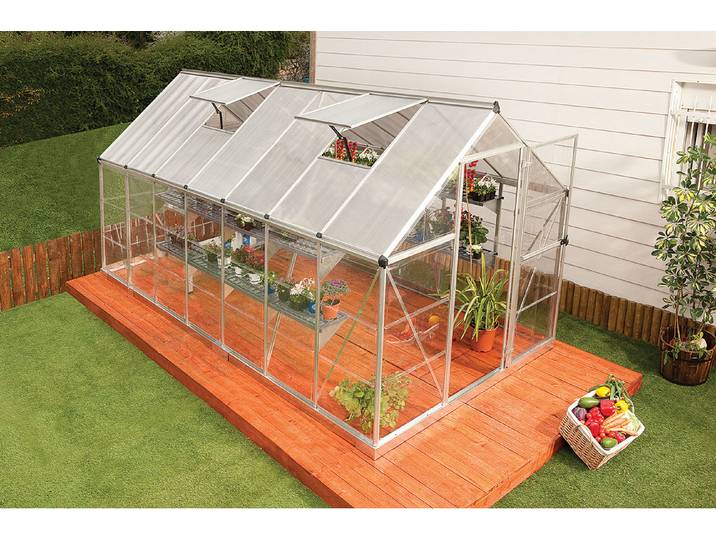 Palram Gewächshaus Hybrid Silber 2 × 4.3 m