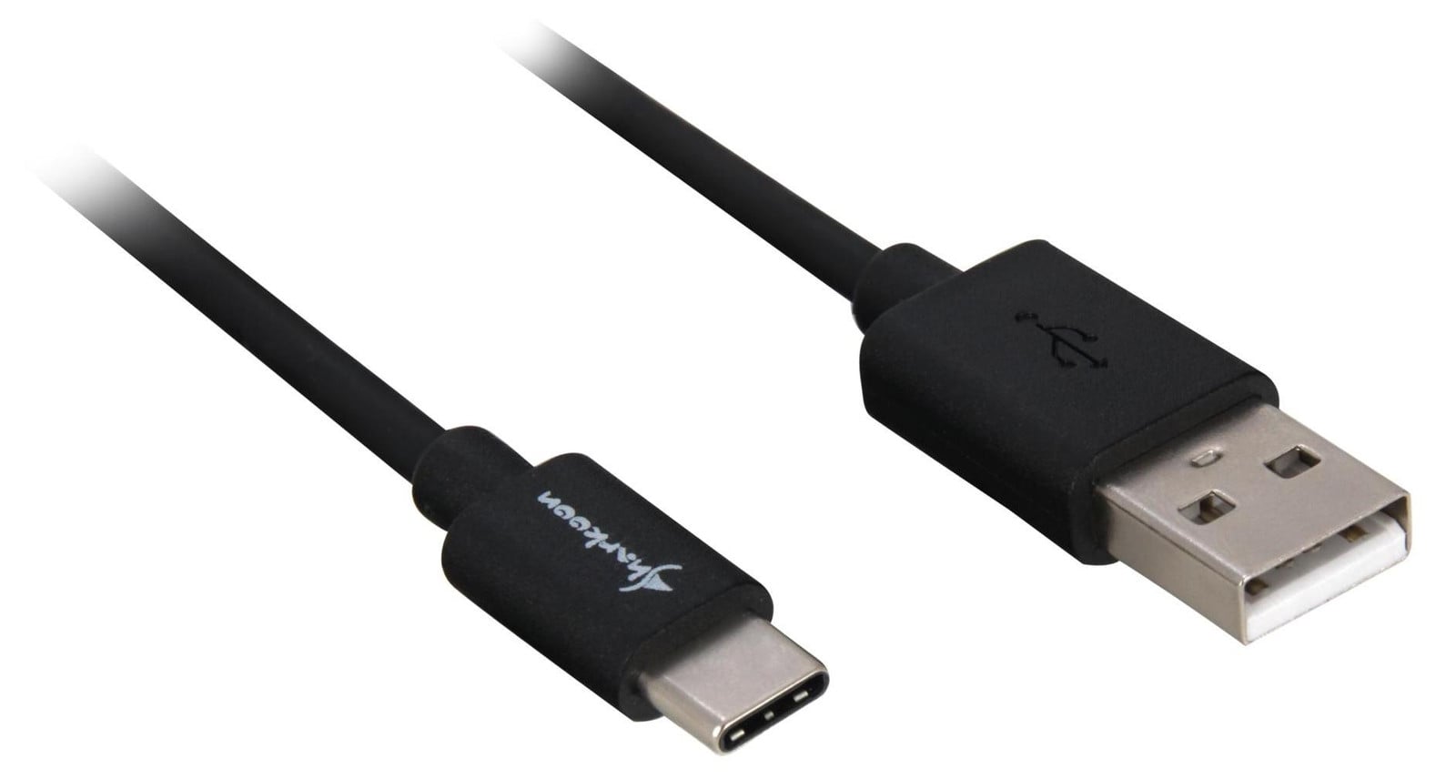 Sharkoon USB 2.0-kabel USB-A naar USB-C, zwart, 0,5 meter
