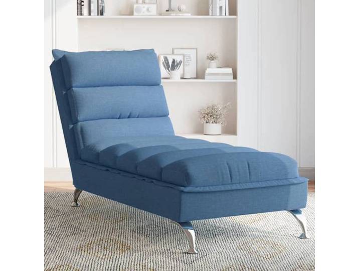Chaise longue avec coussins bleu tissu chaise de canapé longue chaise longue de chambre chaise de canapé longue 379474