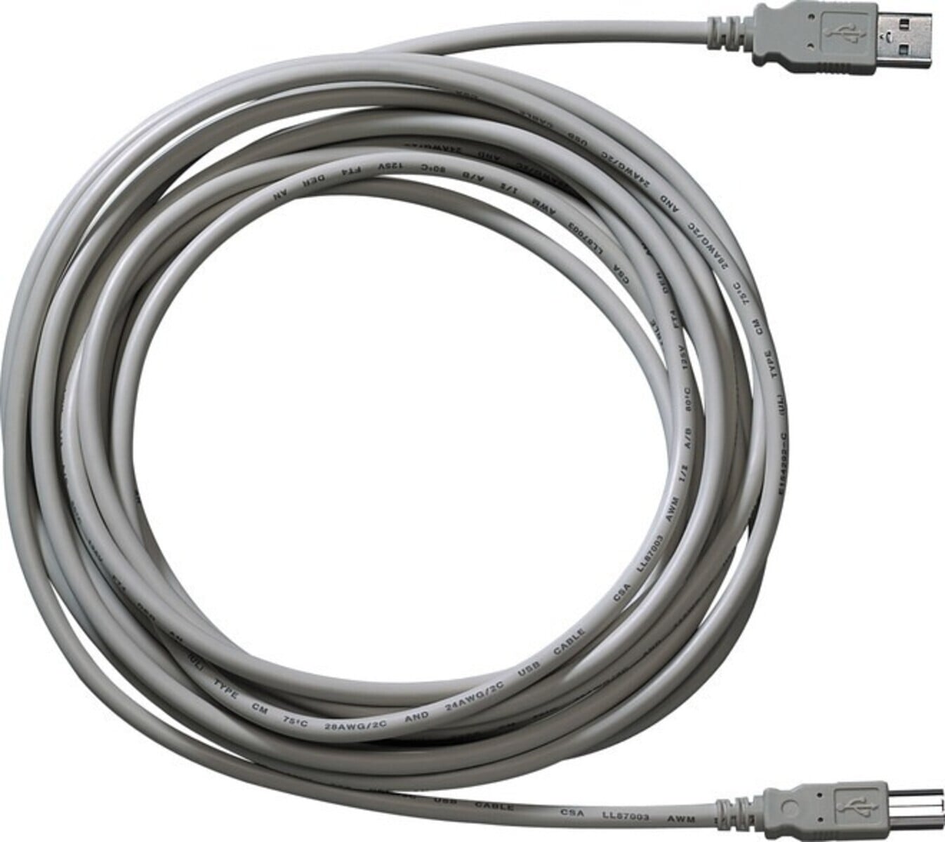 Gira USB 2.0 Kabel met USB A en USB B, 3 meter, Grijs
