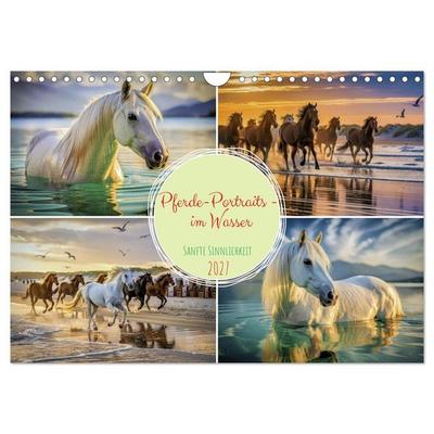 Pferde-Portraits - im Wasser (Wandkalender 2027 DIN A4 quer), CALVENDO Monatskalender