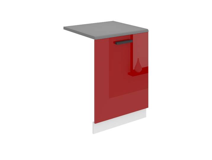 Belini panneau frontal pour lave-vaisselle PZ. Façade pour lave-vaisselle largeur 60 cm. Façade pour lave-vaisselle avec poignée\, rouge brillant