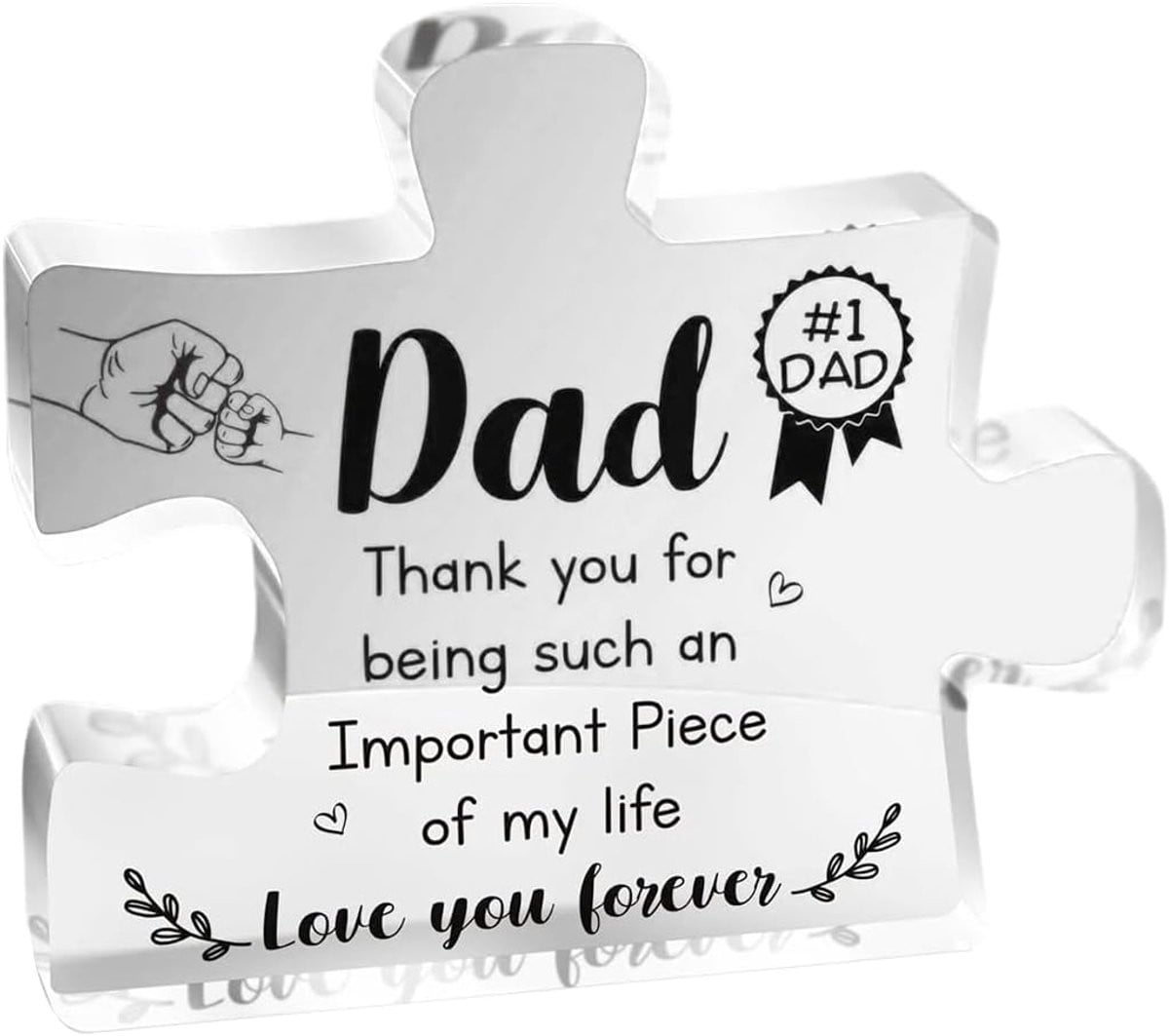 Gegraveerde acrylblokpuzzel met typografie als cadeau voor vader of moeder