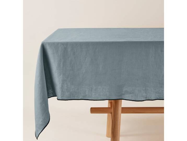 Nappe rectangulaire en lin vert 170x320 cm