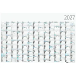 Glocken Wandplaner 2027 Format A1 blau, 102x68 cm