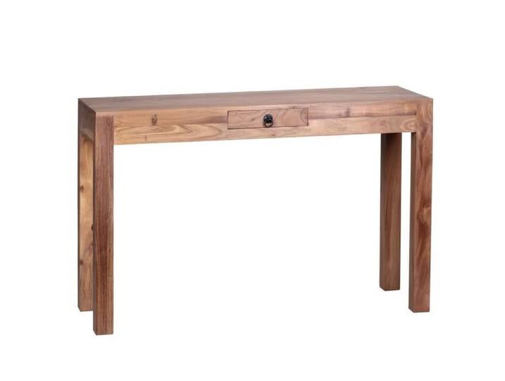 WOHNLING Table Acacia Console solide 110 cm tiroir bureau vinaigrette