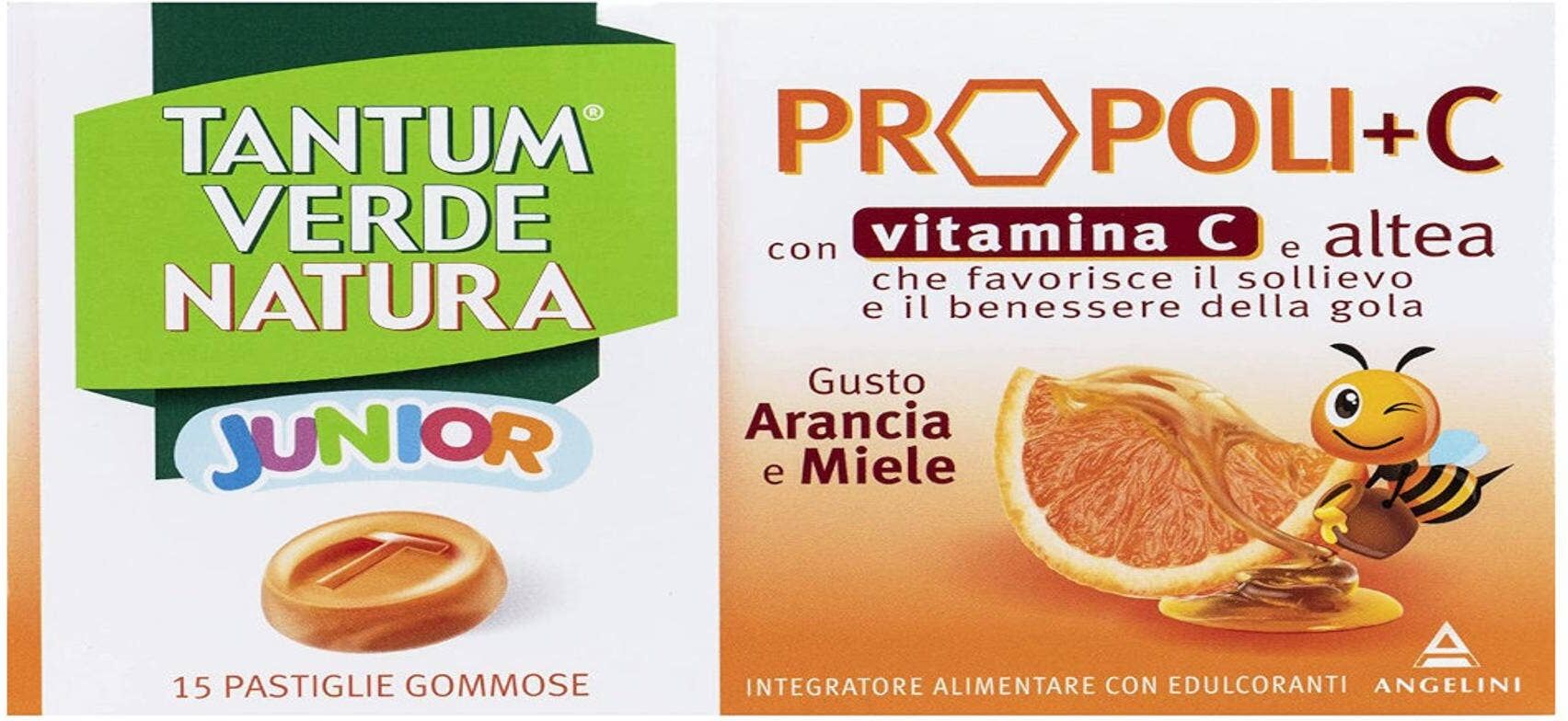 TANTUM Verde Natura Junior Propoli + C  15 Pastiglie Gommose 