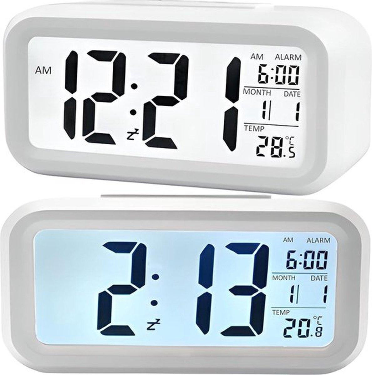 PolkaHome Draagbare digitale wekker met temperatuurweergave en groot LED-display