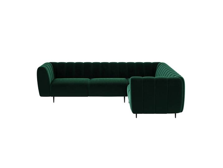 Canapé d'angle droit vert profond