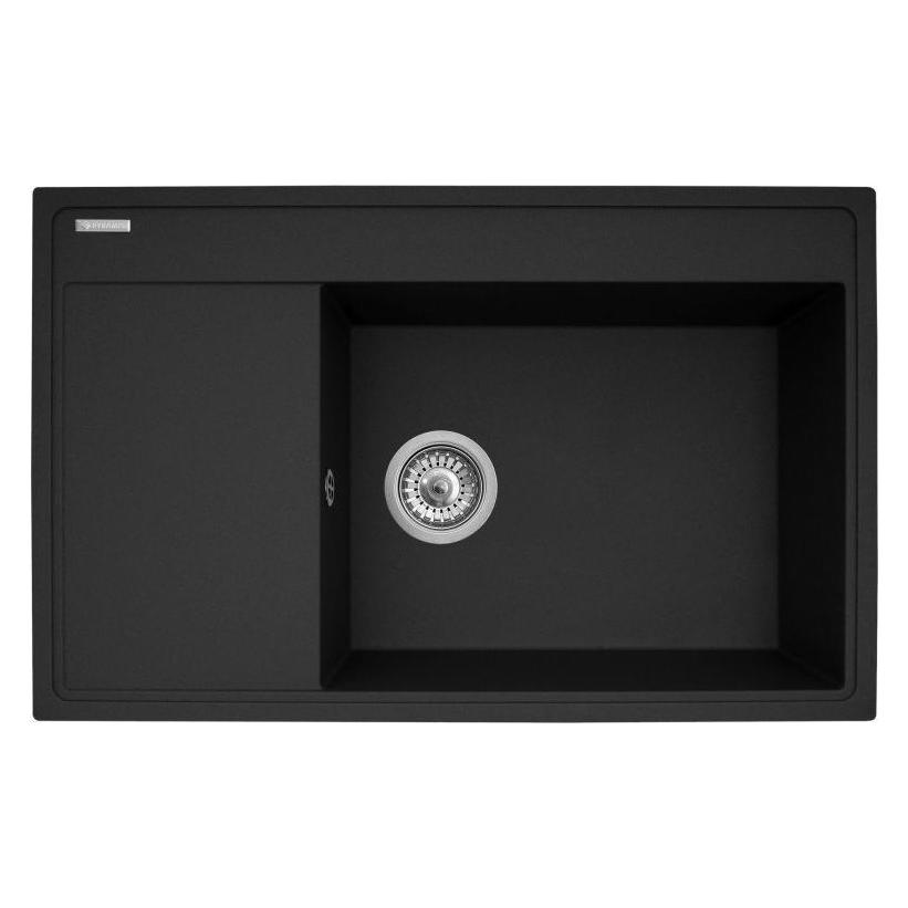 Pyramis Zestaw - Zlewozmywak CAMEA (79x50) 1B 1D R + Bateria IDEA Black Edition - 070168502BE - Volc (50 cm, 79 cm) (070168502BE)