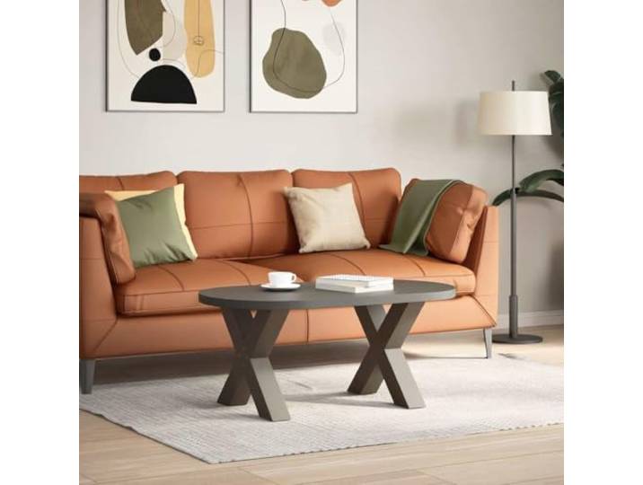 Couchtischbeine X-Form 2 Stk. 60 x (42-43) cm Stahl Naturstahl 42 cm Pulverbeschichteter Stahl, X-förmige Konstruktion, verstellbare Nivellierfüße, für Couchtisch, 2 Stück im Lieferumfang