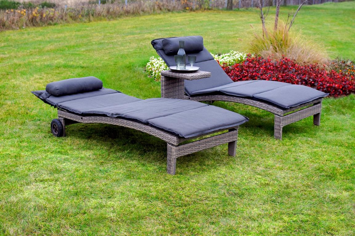 MERXXHANDELS Andalusia Set 3tlg 2 Liegen Aufl Kissen Tisch 42x33x64cm 16909581