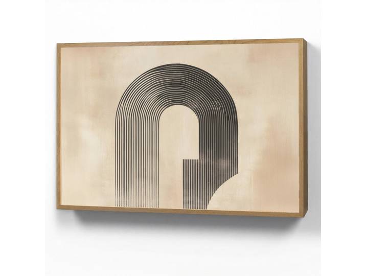 OnlyWow Wandleuchte MIT Akku Schleife - Streifen - Minimalistisch - Schwarz 90x60 cm, Beige, Rechteckig, LED integrated, 90x60x8 cm, Lampen & Leuchten, Innenbeleuchtung, Wandleuchten